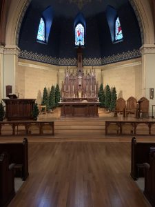 Sanctuary with pine trees